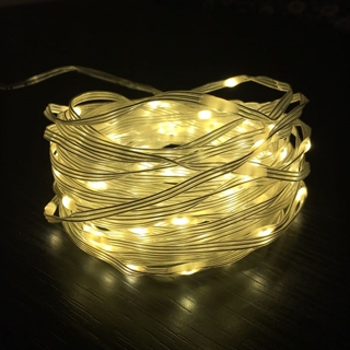 LED kobber lyskæde 10 m 100 lys - Sølv